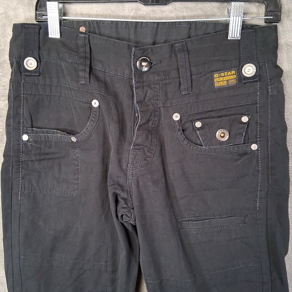 G Star Raw Army Radar Straight Pants Men Size 31x34 Black Button Fly 8 Pockets - Picture 3 of 9